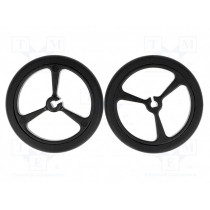 POLOLU WHEEL 40×7MM - BLACK; Wheel; black; Shaft: D spring; Pcs: 2; push-in; Ø: 40mm; W: 7mm; POLOLU