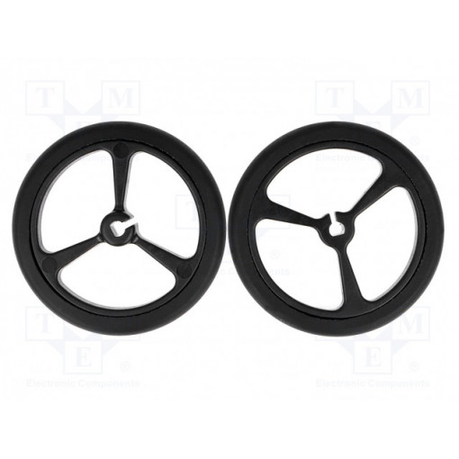 POLOLU WHEEL 40×7MM - BLACK; Wheel; black; Shaft: D spring; Pcs: 2; push-in; Ø: 40mm; W: 7mm; POLOLU