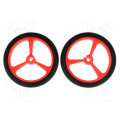 POLOLU WHEEL 40×7MM - RED; Wheel; red; Shaft: D spring; Pcs: 2; push-in; Ø: 40mm; Shaft dia: 3mm; POLOLU