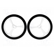 POLOLU WHEEL 40×7MM - WHITE; Wheel; white; Shaft: D spring; Pcs: 2; push-in; Ø: 40mm; W: 7mm; POLOLU