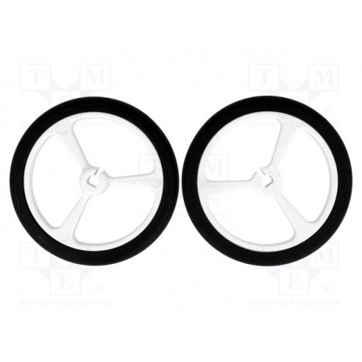 POLOLU WHEEL 40×7MM - WHITE; Wheel; white; Shaft: D spring; Pcs: 2; push-in; Ø: 40mm; W: 7mm; POLOLU