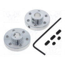 ALUMINUM MOUNTING HUB FOR 1/4? SHAFT M3; Bracket wheel; Shaft: smooth; Pcs: 2; Shaft dia: 6.35mm; Ø: 25.4mm; POLOLU