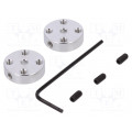ALUMINUM MOUNTING HUB FOR 3MM SHAFT M3 H; Bracket wheel; Shaft: smooth; Pcs: 2; Shaft dia: 3mm; Ø: 17.5mm; POLOLU ALUMINUM MOUNTING HUB FOR 3MM SHAFT M3 H; Bracket wheel; Shaft: smooth; Pcs: 2; Shaft dia: 3mm; Ø: 17.5mm; POLOLU