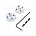 ALUMINUM MOUNTING HUB FOR 4MM SHAFT M3 H; Bracket wheel; Shaft: smooth; Pcs: 2; Shaft dia: 4mm; Ø: 19mm; POLOLU