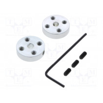 ALUMINUM MOUNTING HUB FOR 4MM SHAFT M3 H; Bracket wheel; Shaft: smooth; Pcs: 2; Shaft dia: 4mm; Ø: 19mm; POLOLU