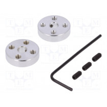 ALUMINUM MOUNTING HUB FOR 5MM SHAFT M3 H; Bracket wheel; Shaft: smooth; Pcs: 2; Shaft dia: 5mm; Ø: 19mm; POLOLU