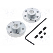 ALUMINUM MOUNTING HUB FOR 6MM SHAFT M3 H; Bracket wheel; Shaft: smooth; Pcs: 2; Shaft dia: 6mm; Ø: 25.4mm; POLOLU