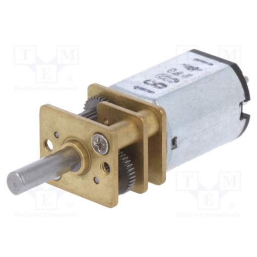 30:1 MICRO METAL GEARMOTOR LP 6V EXTENDE; Motor: DC; with gearbox; LP; 6VDC; 360mA; Shaft: D spring; 450rpm; POLOLU