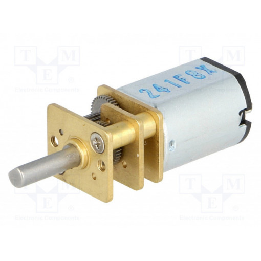 10:1 MICRO METAL GEARMOTOR MP; Motor: DC; with gearbox; Medium Power; 6VDC; 670mA; Shaft: D spring; POLOLU 10:1 MICRO METAL GEARMOTOR MP; Motor: DC; with gearbox; Medium Power; 6VDC; 670mA; Shaft: D spring; POLOLU