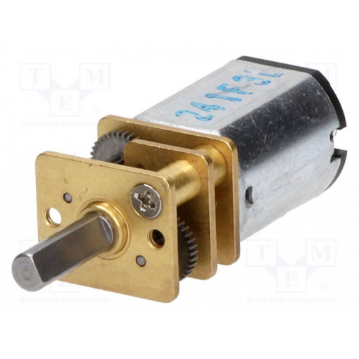 100:1 MICRO METAL GEARMOTOR MP; Motor: DC; with gearbox; Medium Power; 6VDC; 670mA; Shaft: D spring; POLOLU
