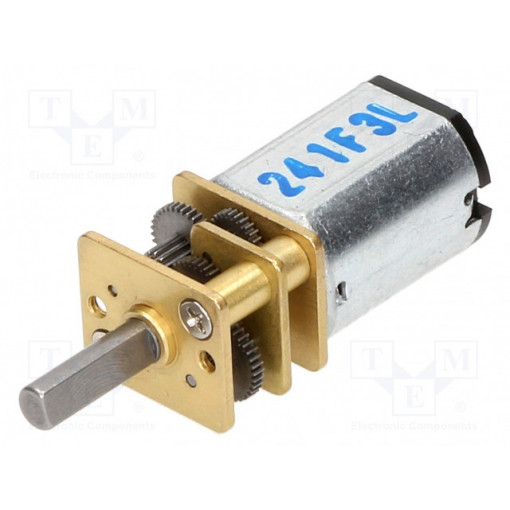298:1 MICRO METAL GEARMOTOR MP; Motor: DC; with gearbox; Medium Power; 6VDC; 670mA; Shaft: D spring; POLOLU