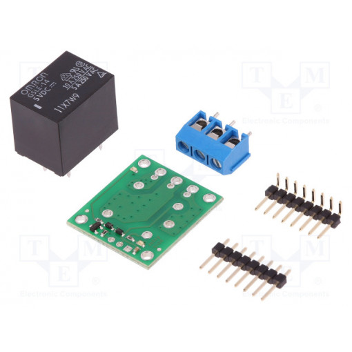 SPDT RELAY CARRIER WITH 5VDC RELAY (PART; Module: relay; Channels: 1; 5VDC; max.250VAC; 10A; pin strips,screw; POLOLU