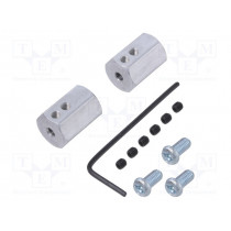 12MM HEX WHEEL ADAPTER FOR 3MM SHAFT; Bracket wheel; Shaft: smooth; Pcs: 2; Shaft dia: 3mm; Ø: 12mm; POLOLU