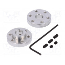 ALUMINUM MOUNTING HUB FOR 8MM SHAFT M3 H; Bracket wheel; Shaft: smooth; Pcs: 2; Shaft dia: 8mm; Ø: 25.4mm; POLOLU