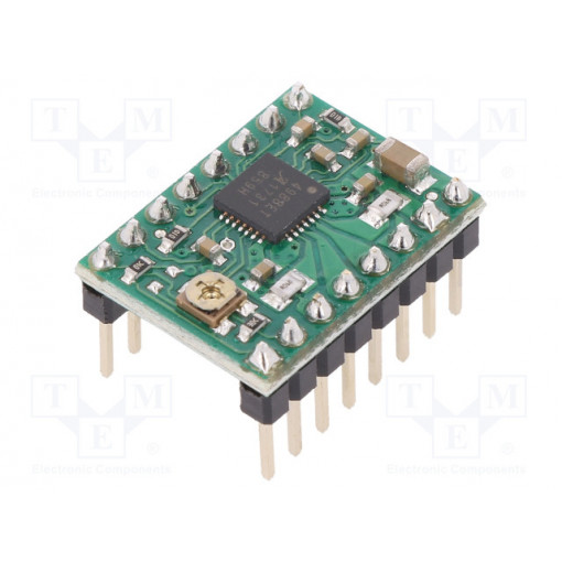 A4988 STEPPER MOTOR DRIVER CARRIER; Stepper motor controller; A4988; 1A; Uin mot: 8÷35V; Kit: module; POLOLU A4988 STEPPER MOTOR DRIVER CARRIER; Stepper motor controller; A4988; 1A; Uin mot: 8÷35V; Kit: module; POLOLU