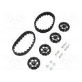 22T TRACK SET - BLACK; Tracks; black; Shaft: D spring; Pcs: 2; push-in,screw; Ø: 35mm; POLOLU
