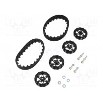 22T TRACK SET - BLACK; Tracks; black; Shaft: D spring; Pcs: 2; push-in,screw; Ø: 35mm; POLOLU