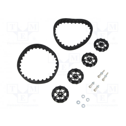 30T TRACK SET - BLACK; Tracks; black; Shaft: D spring; Pcs: 2; push-in,screw; Ø: 35mm; POLOLU