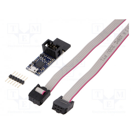 USB AVR PROGRAMMER V2.1; Programmer; USB micro,pin strips; 5VDC; ISP; POLOLU