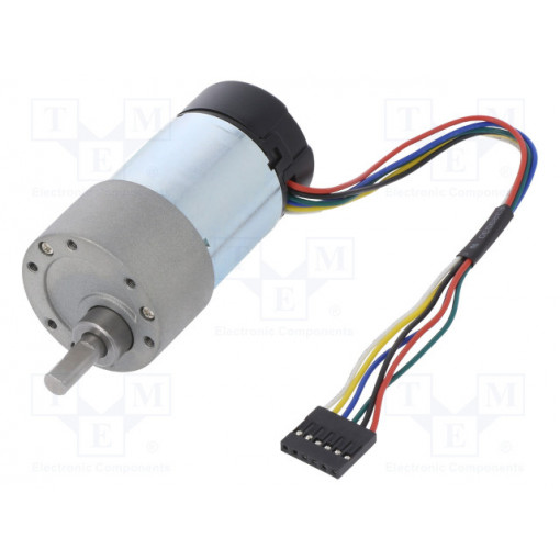 19:1 METAL GEARMOTOR 37DX68L 24V 64 CPR; Motor: DC; with gearbox; 24VDC; 3A; Shaft: D spring; 530rpm; Ø: 37mm; POLOLU