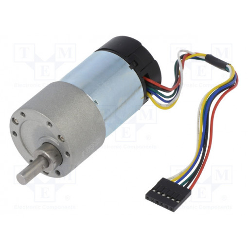 70:1 METAL GEARMOTOR 37DX70L 24V 64 CPR; Motor: DC; with gearbox; 24VDC; 3A; Shaft: D spring; 140rpm; Ø: 37mm; POLOLU