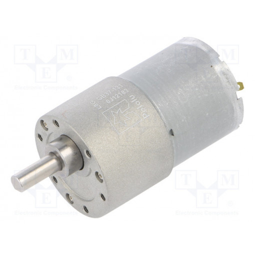 131:1 METAL GEARMOTOR 37DX57L MM; Motor: DC; with gearbox; 6÷12VDC; 5.5A; Shaft: D spring; 76rpm; POLOLU