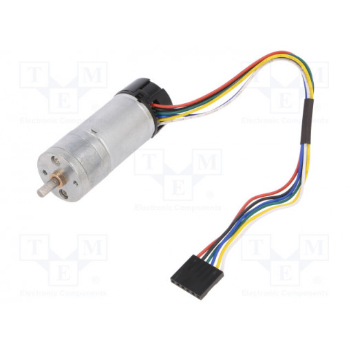 20.4:1 METAL GEARMOTOR 25DX65L MM HP 12V; Motor: DC; with encoder,with gearbox; HP; 12VDC; 5.6A; 500rpm; POLOLU