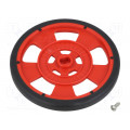 GMPW-R RED WHEEL WITH ENCODER STRIPES; Wheel; red; Shaft: two sides flattened; Pcs: 1; screw; Ø: 69mm; POLOLU