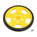 GMPW-Y YELLOW WHEEL WITH ENCODER STRIPES; Wheel; yellow; Shaft: two sides flattened; Pcs: 1; screw; Ø: 69mm; POLOLU