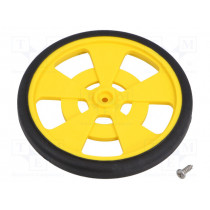 GMPW-Y YELLOW WHEEL WITH ENCODER STRIPES; Wheel; yellow; Shaft: two sides flattened; Pcs: 1; screw; Ø: 69mm; POLOLU