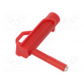 73106-2; Magnetic cap; 4A; red; Socket size: 4mm; Plating: nickel plated; POMONA