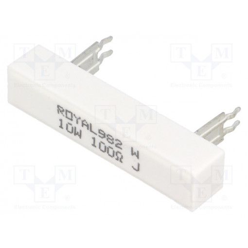 PRZDAWJW101B00; Resistor: wire-wound; THT; 100Ω; 10W; ±5%; 10x9x49mm; ROYAL OHM