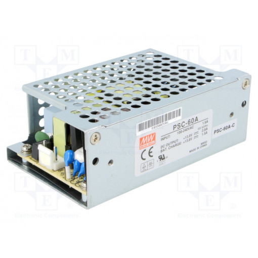 PSC-60A-C; Power supply: buffer; modular; 59.34W; 13.8VDC; 103.4x62x37mm; MEAN WELL