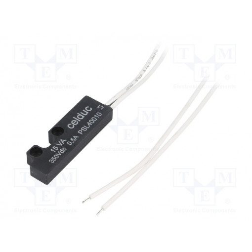 PSL40010; Reed switch; Pswitch: 10W; 51x16x7mm; Connection: lead 0,5m; 500mA; CELDUC
