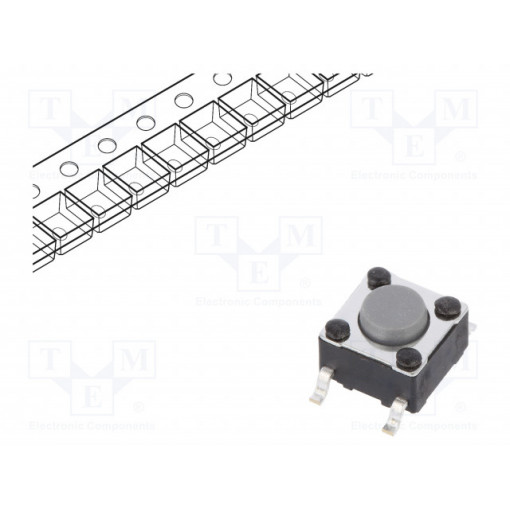 PTS645SH43SMTR92 LFS; Microswitch TACT; SPST-NO; Pos: 2; 0.05A/12VDC; SMT; none; 2N; 6x6mm; C&K