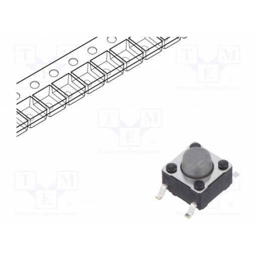PTS645SH50SMTR92 LFS; Microswitch TACT; SPST-NO; Pos: 2; 0.05A/12VDC; SMT; none; 2N; 6x6mm; C&K