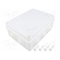 S-BOX 406B; Enclosure: junction box; X: 110mm; Y: 190mm; Z: 70mm; IP65; white; PAWBOL