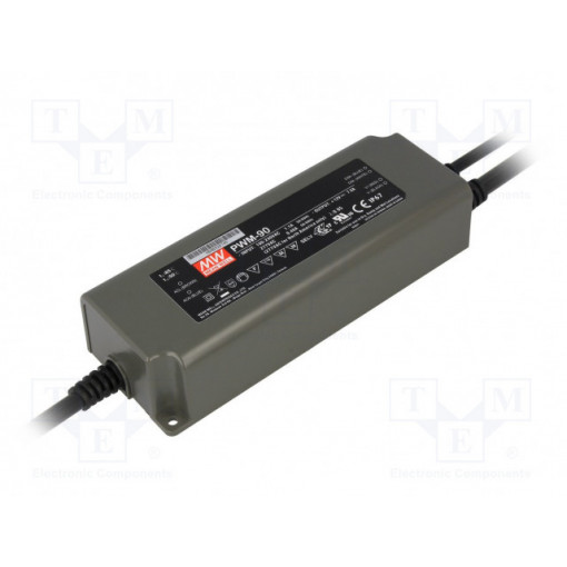 PWM-90-24; Power supply: switched-mode; for LED strips; 90W; 24VDC; 3.75A; MEAN WELL