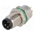 PXMBNI08RPM04APC; Connector: M8; male; PIN: 4; for panel mounting,front side nut; BULGIN