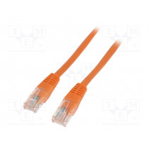50546; Patch cord; U/UTP; 5e; solid; CCA; PE; orange; 1m; 26AWG; QOLTEC