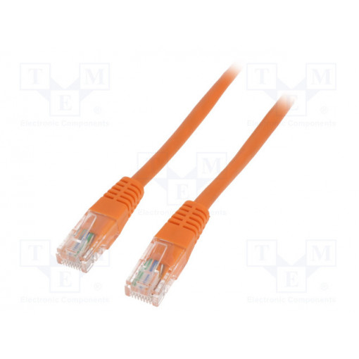 50546; Patch cord; U/UTP; 5e; solid; CCA; PE; orange; 1m; 26AWG; QOLTEC
