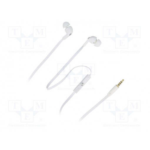 50801; Headphones with microphone; white; Jack 3,5mm; in-ear; 32Ω; 105dB; QOLTEC
