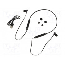 50816; Bluetooth headphones with microphone; black; USB,USB micro; QOLTEC