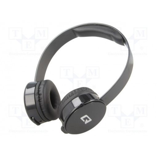 50817; Headphones with microphone; black; Jack 3,5mm; headphones; 32Ω; QOLTEC