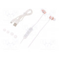 50823; Bluetooth headphones with microphone; champagne; 0.02÷22kHz; QOLTEC