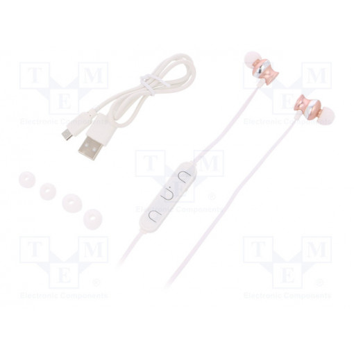 50823; Bluetooth headphones with microphone; champagne; 0.02÷22kHz; QOLTEC