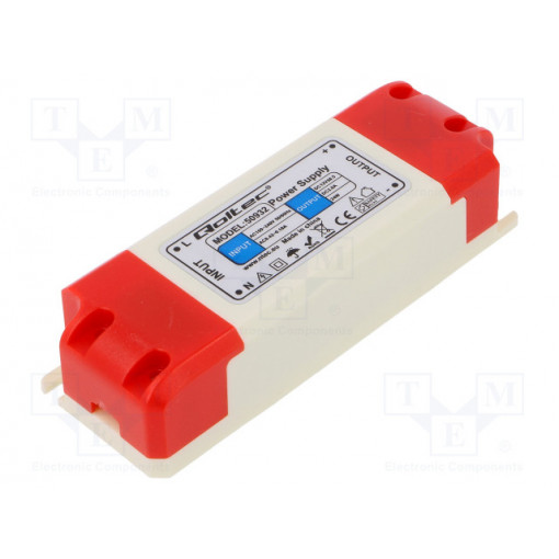 50931; Power supply: switched-mode; LED; 24W; 12VDC; 2A; 100÷240VAC; IP20; QOLTEC