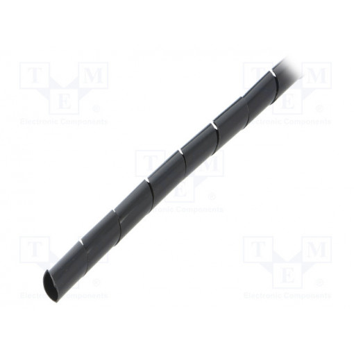 52252; Spiral wrapping; ØBundle : 10mm; black; L: 10m; Features: flexible; QOLTEC 52252; Spiral wrapping; ØBundle : 10mm; black; L: 10m; Features: flexible; QOLTEC