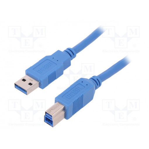 52309; Cable; USB 3.0; USB A plug,USB B plug; 2m; blue; QOLTEC