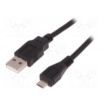 52326; Cable; USB 2.0; USB A plug,USB B micro plug; 1.8m; black; QOLTEC